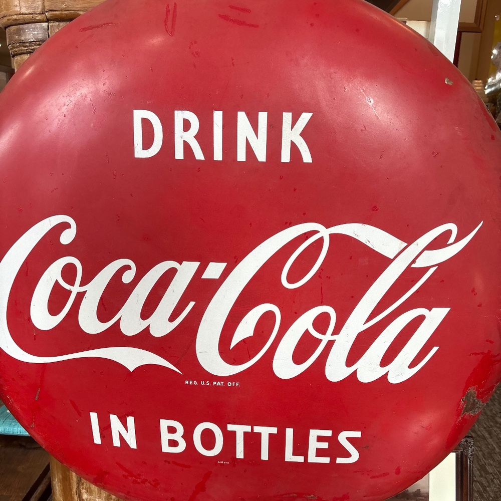 36“ HUGE Vintage Authentic 1950’s Coca Cola Sign